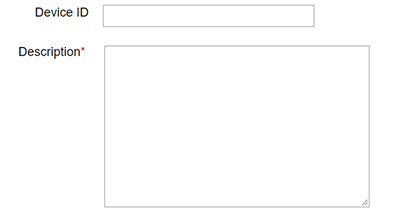 Screenshot of Device ID and Description fields 